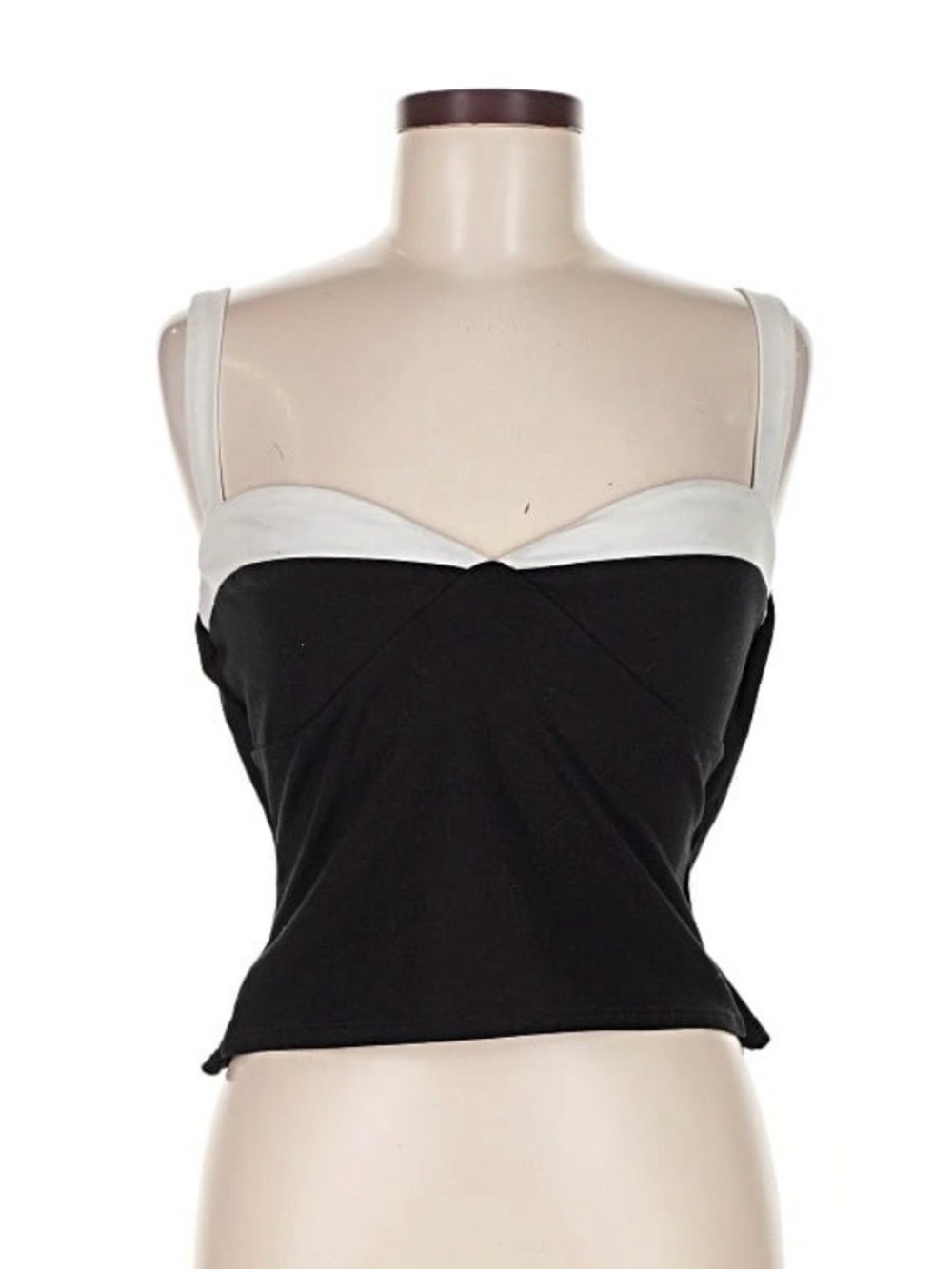 Reformation Black And White Bustier Bra Look Tank Top Size Medium Cotton Cami